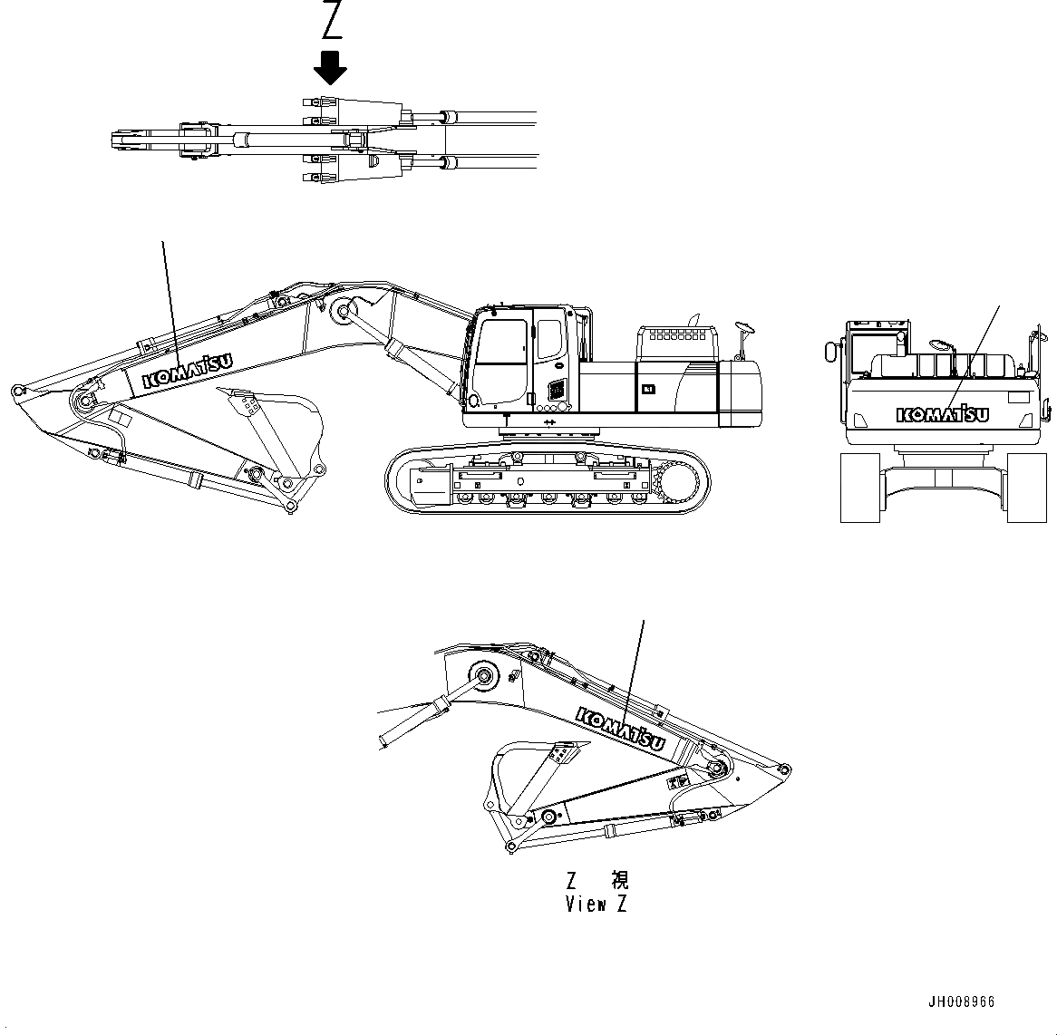 Схема запчастей Komatsu PC300-8M0 - ЛОГОТИП KOMATSU(ДОПОЛН.) U [МАРКИРОВКА]