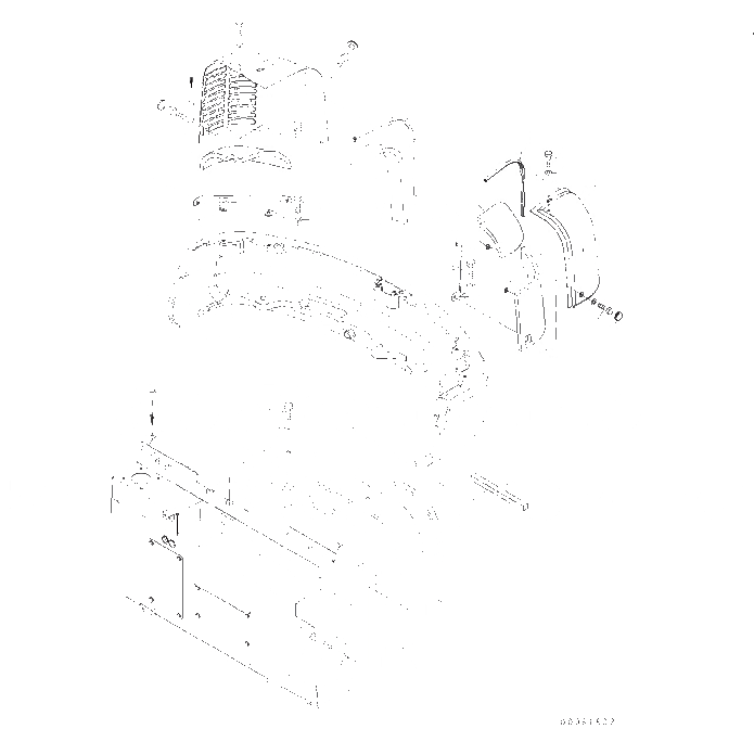 Схема запчастей Komatsu PC57-7 - КАПОТ (/) M [ЧАСТИ КОРПУСА]