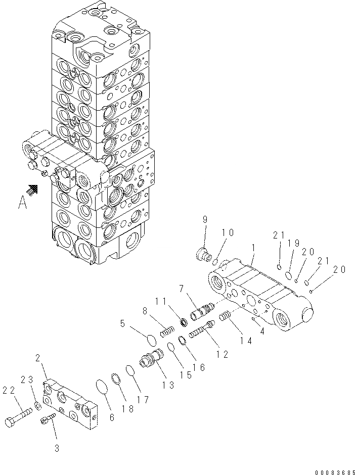 Схема запчастей Komatsu PC57-7 - ОСНОВН. КЛАПАН (8-КЛАПАН) (7/)(№DJB7-) Y [ОСНОВН. КОМПОНЕНТЫ И РЕМКОМПЛЕКТЫ]