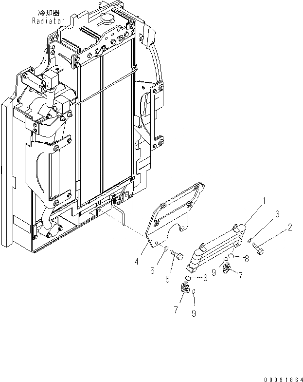 Схема запчастей Komatsu PC60-8 - ОХЛАЖД-Е (ТОПЛИВН. ОХЛАДИТЕЛЬ) C [СИСТЕМА ОХЛАЖДЕНИЯ]