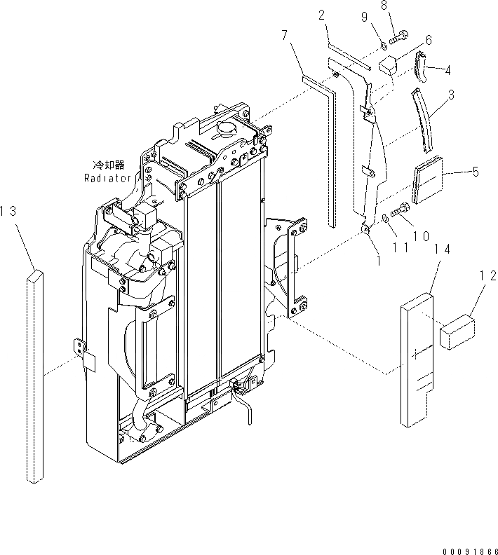 Схема запчастей Komatsu PC60-8 - ОХЛАЖД-Е (УПЛОТНЕНИЕ ПЛАСТИНА) C [СИСТЕМА ОХЛАЖДЕНИЯ]