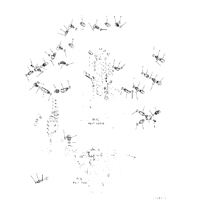 Схема запчастей Komatsu PC60-8 - ЛИНИЯ НАСОСА PPC (УПРАВЛЯЮЩ. КЛАПАН КОМПОНЕНТЫ) H [ГИДРАВЛИКА]