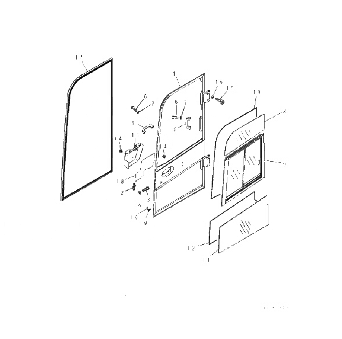 Схема запчастей Komatsu PC60-8 - КАБИНА (ДВЕРЬ) K [КАБИНА ОПЕРАТОРА И СИСТЕМА УПРАВЛЕНИЯ]