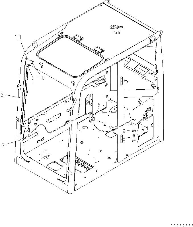 Схема запчастей Komatsu PC60-8 - КАБИНА (ОМЫВАТЕЛЬ СТЕКЛА) K [КАБИНА ОПЕРАТОРА И СИСТЕМА УПРАВЛЕНИЯ]