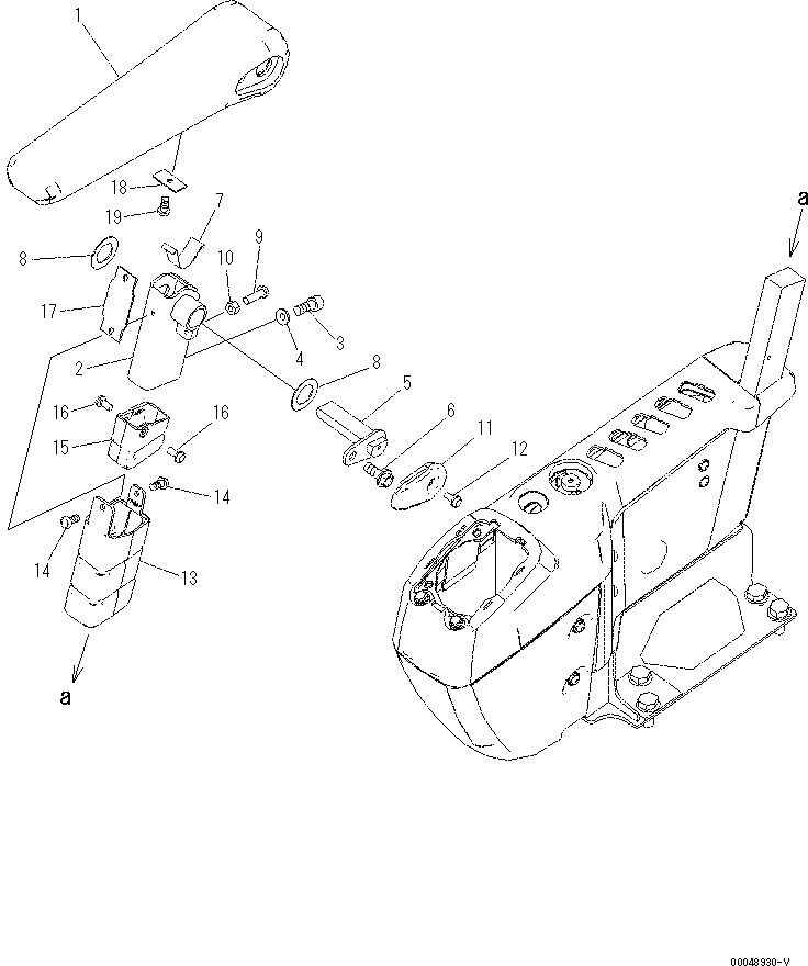 Схема запчастей Komatsu PC60-8 - КАБИНА (ПОЛ) (ПОДЛОКОТНИК, ПРАВ.) K [КАБИНА ОПЕРАТОРА И СИСТЕМА УПРАВЛЕНИЯ]