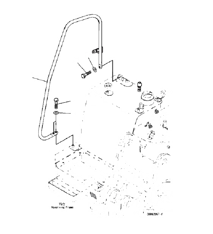 Схема запчастей Komatsu PC60-8 - HANDRAIL M [ЧАСТИ КОРПУСА]