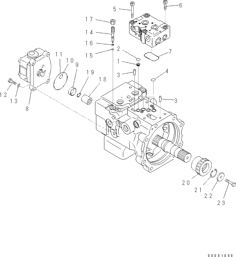 Схема запчастей Komatsu PC60-8 - ОСНОВН. НАСОС (/) Y [ОСНОВН. КОМПОНЕНТЫ И РЕМКОМПЛЕКТЫ]