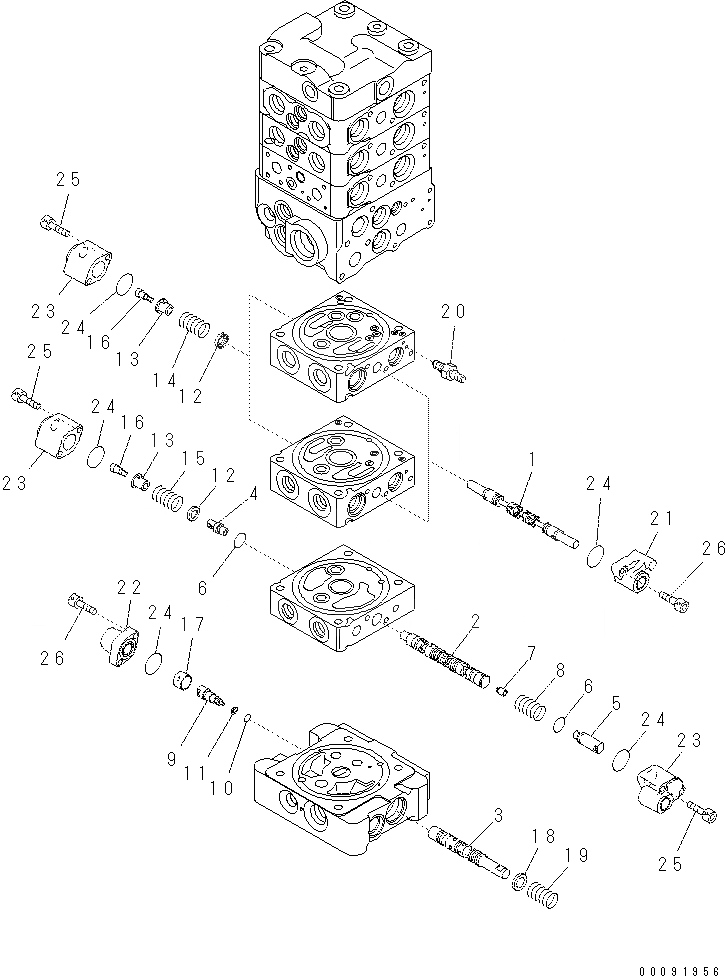 Схема запчастей Komatsu PC60-8 - ОСНОВН. КЛАПАН (-КЛАПАН) (8/) Y [ОСНОВН. КОМПОНЕНТЫ И РЕМКОМПЛЕКТЫ]