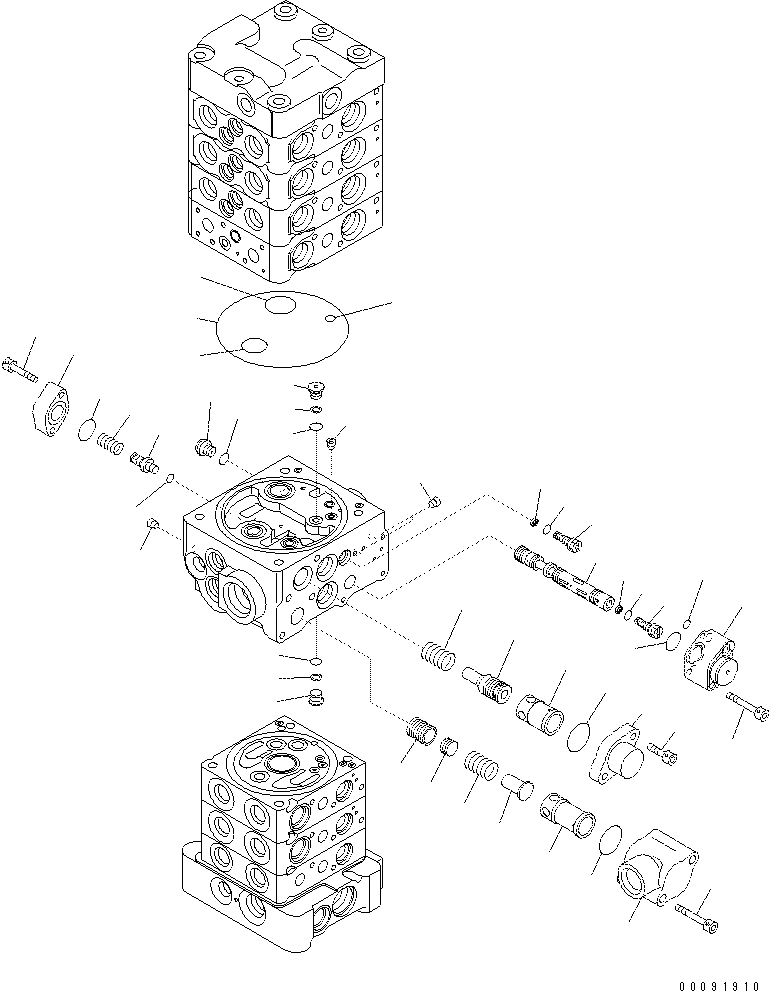 Схема запчастей Komatsu PC60-8 - ОСНОВН. КЛАПАН (7-КЛАПАН) (/8) Y [ОСНОВН. КОМПОНЕНТЫ И РЕМКОМПЛЕКТЫ]