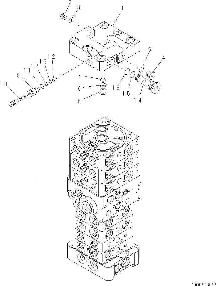 Схема запчастей Komatsu PC60-8 - ОСНОВН. КЛАПАН (7-КЛАПАН) (/8) (С ОТВАЛ) Y [ОСНОВН. КОМПОНЕНТЫ И РЕМКОМПЛЕКТЫ]