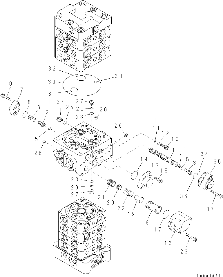 Схема запчастей Komatsu PC60-8 - ОСНОВН. КЛАПАН (7-КЛАПАН) (/8) (С ОТВАЛ) Y [ОСНОВН. КОМПОНЕНТЫ И РЕМКОМПЛЕКТЫ]