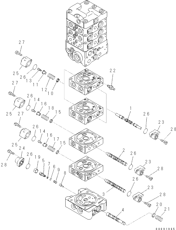 Схема запчастей Komatsu PC60-8 - ОСНОВН. КЛАПАН (7-КЛАПАН) (8/8) (С ОТВАЛ) Y [ОСНОВН. КОМПОНЕНТЫ И РЕМКОМПЛЕКТЫ]