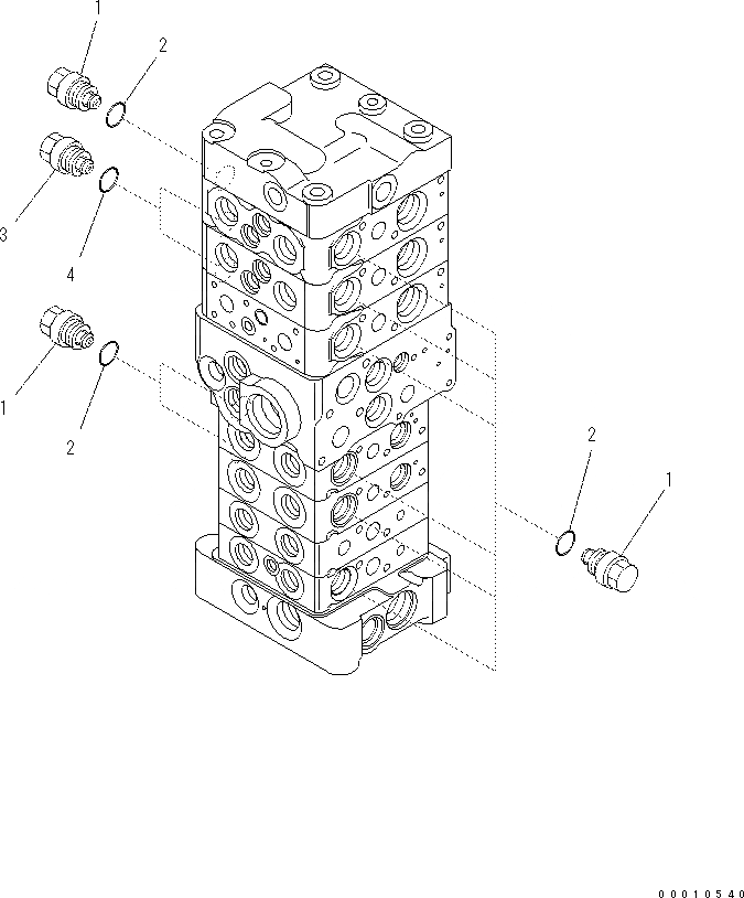 Схема запчастей Komatsu PC60-8 - ОСНОВН. КЛАПАН (7-КЛАПАН) (/8) (С ОТВАЛ) Y [ОСНОВН. КОМПОНЕНТЫ И РЕМКОМПЛЕКТЫ]