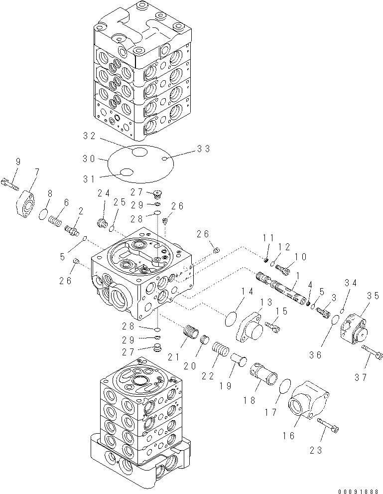 Схема запчастей Komatsu PC60-8 - ОСНОВН. КЛАПАН (8-КЛАПАН) (/) (НАВЕСН. ОБОРУД И С ОТВАЛ) Y [ОСНОВН. КОМПОНЕНТЫ И РЕМКОМПЛЕКТЫ]