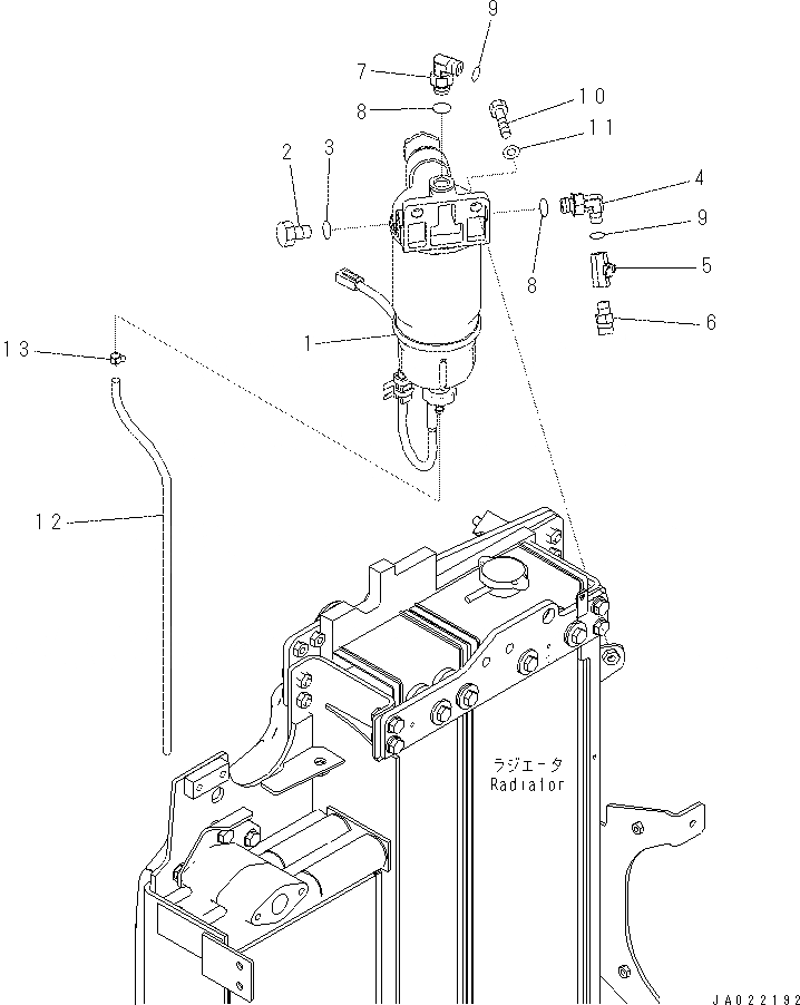 Схема запчастей Komatsu PC70-8 - ТОПЛИВОПРОВОД. (PREФИЛЬТР. И КРЕПЛЕНИЕ) (С БОЛЬШ. PRE-ФИЛЬТР.)(№7-) D [ТОПЛИВН. БАК. AND КОМПОНЕНТЫ]