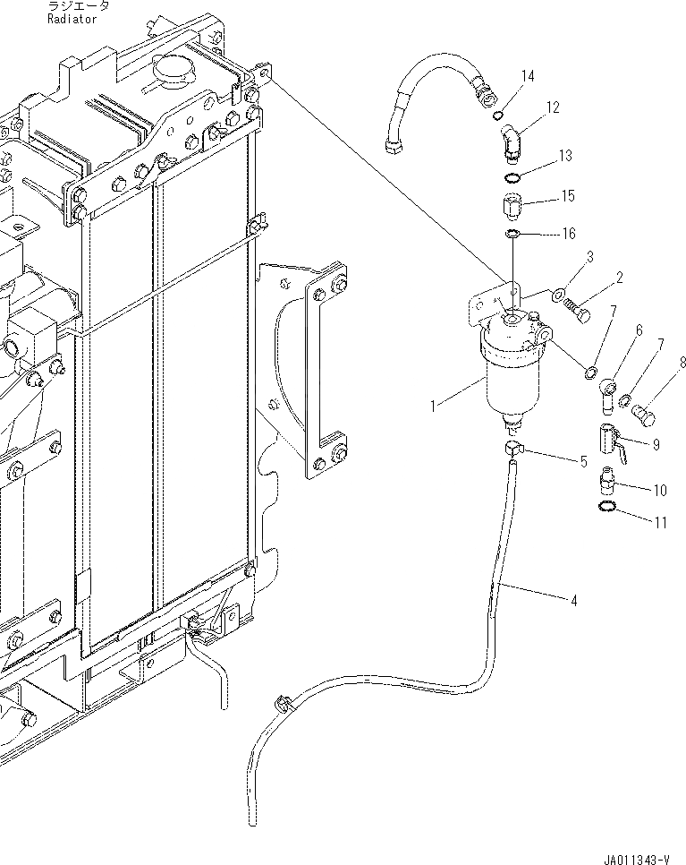 Схема запчастей Komatsu PC70-8 - ТОПЛИВОПРОВОД. (ВОДООТДЕЛИТЕЛЬ И КРЕПЛЕНИЕ) D [ТОПЛИВН. БАК. AND КОМПОНЕНТЫ]