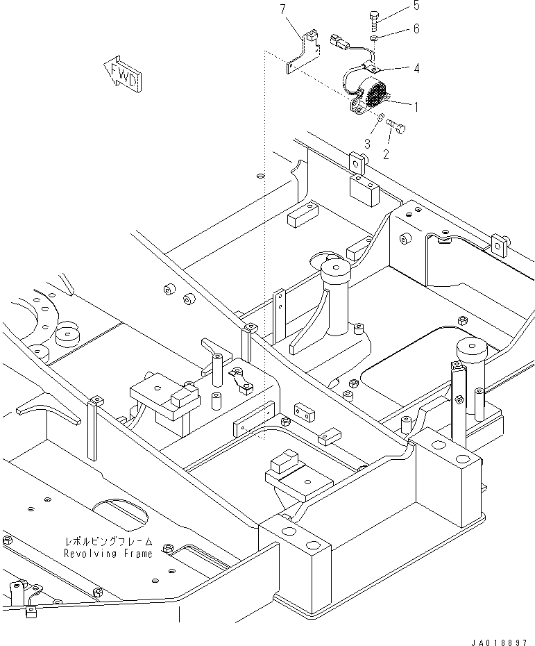 Схема запчастей Komatsu PC70-8 - СИГНАЛ. ЗАДНЕГО ХОДА E [ЭЛЕКТРИКА]