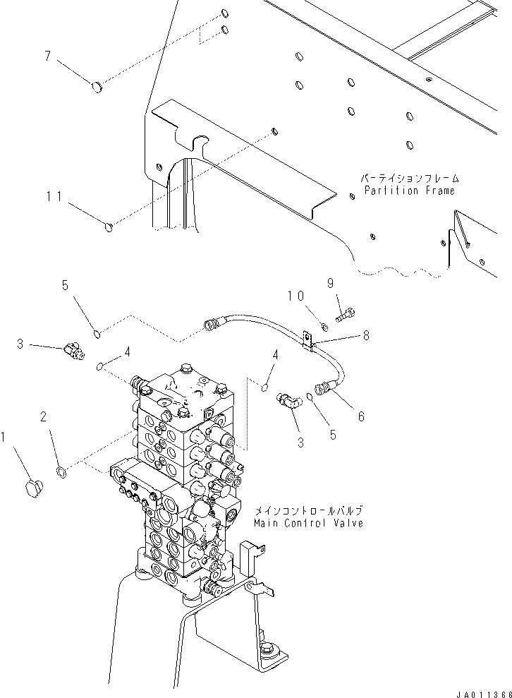 Схема запчастей Komatsu PC70-8 - НАВЕСН. ОБОРУД ТРУБЫ (ЗАГЛУШКА) (ДЛЯ -СЕРВИСНЫЙ КЛАПАН) H [ГИДРАВЛИКА]