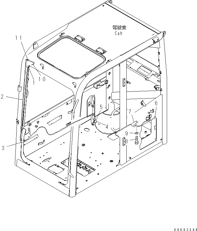 Схема запчастей Komatsu PC70-8 - КАБИНА (ОМЫВАТЕЛЬ СТЕКЛА) K [КАБИНА ОПЕРАТОРА И СИСТЕМА УПРАВЛЕНИЯ]