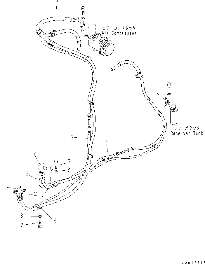 Схема запчастей Komatsu PC70-8 - КАБИНА (ТРУБКИ КОНДИЦИОНЕРА) K [КАБИНА ОПЕРАТОРА И СИСТЕМА УПРАВЛЕНИЯ]