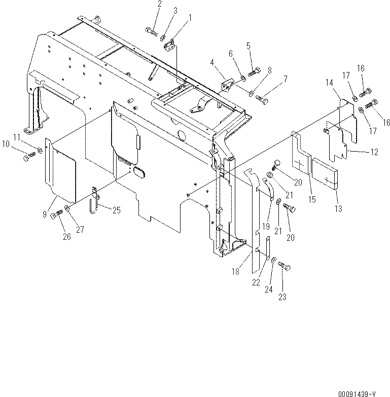 Схема запчастей Komatsu PC70-8 - ПЕРЕГОРОДКА. (COVER) M [ЧАСТИ КОРПУСА]