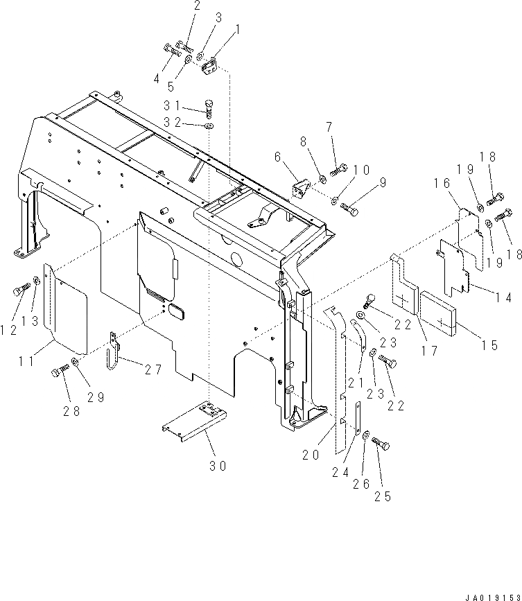 Схема запчастей Komatsu PC70-8 - ПЕРЕГОРОДКА. (COVER) (ДЛЯ ISO VISIBILITY) M [ЧАСТИ КОРПУСА]