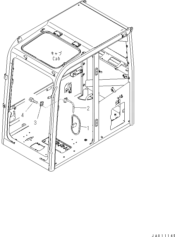 Схема запчастей Komatsu PC70-8 - ЗЕРКАЛА ЗАДН. ВИДАЛЕВ. M [ЧАСТИ КОРПУСА]