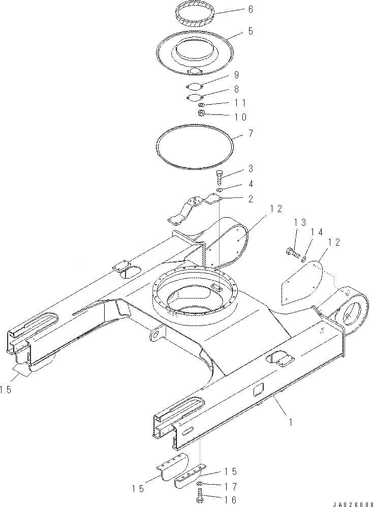 Схема запчастей Komatsu PC70-8 - ГУСЕНИЧНАЯ РАМА (С ЗАЩИТА ОПОРНЫХ КАТКОВ)(№-) R [ХОДОВАЯ]