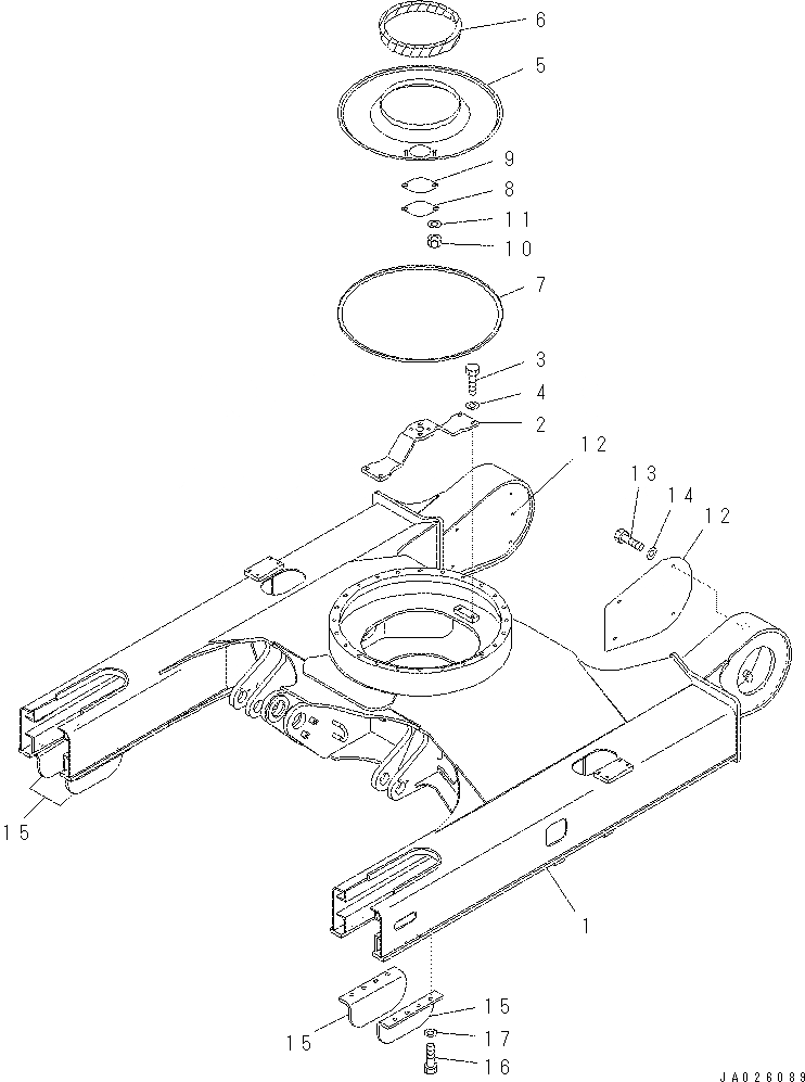 Схема запчастей Komatsu PC70-8 - ГУСЕНИЧНАЯ РАМА (С ЗАЩИТА ОПОРНЫХ КАТКОВ) (СПЕЦИФ-Я С ОТВАЛОМ)(№-) R [ХОДОВАЯ]