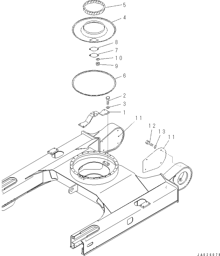 Схема запчастей Komatsu PC70-8 - ГУСЕНИЧНАЯ РАМА (COVER)(№-) R [ХОДОВАЯ]