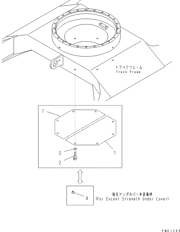 Схема запчастей Komatsu PC70-8 - УСИЛ. НИЖН. КРЫШКА R [ХОДОВАЯ]