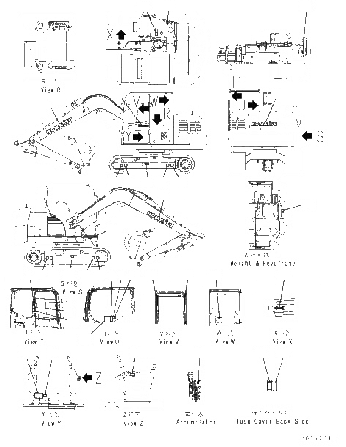 Схема запчастей Komatsu PC70-8 - МАРКИРОВКА (АНГЛ.) (/) U [МАРКИРОВКА]