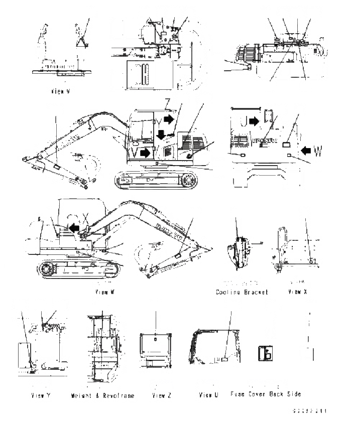 Схема запчастей Komatsu PC70-8 - МАРКИРОВКА (АНГЛ.) (/) U [МАРКИРОВКА]