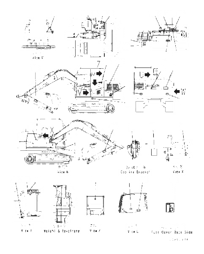 Схема запчастей Komatsu PC70-8 - МАРКИРОВКА (АНГЛ.) (СПЕЦИФ-Я С ОТВАЛОМ) (/) U [МАРКИРОВКА]