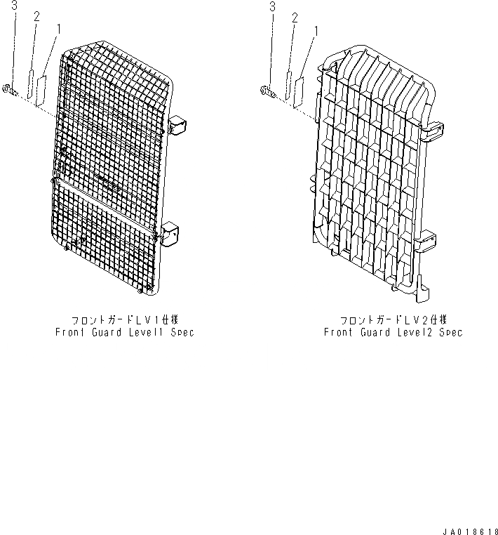 Схема запчастей Komatsu PC70-8 - ПРЕДУПРЕЖДАЮЩ. МАРКИРОВКА (ФРОНТАЛЬНАЯ ЗАЩИТА) (АНГЛ.) U [МАРКИРОВКА]