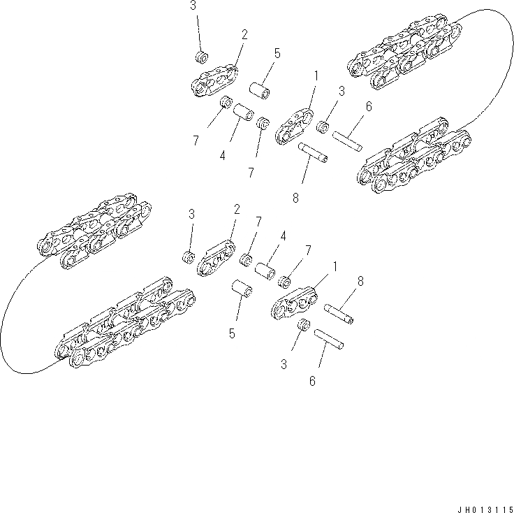 Схема запчастей Komatsu PC70-8 - ГУСЕН. ЦЕПЬ (7 SET) (ПОСТАВЛЯЕТСЯ ОТДЕЛЬНО)(№-) Y [ОСНОВН. КОМПОНЕНТЫ И РЕМКОМПЛЕКТЫ]