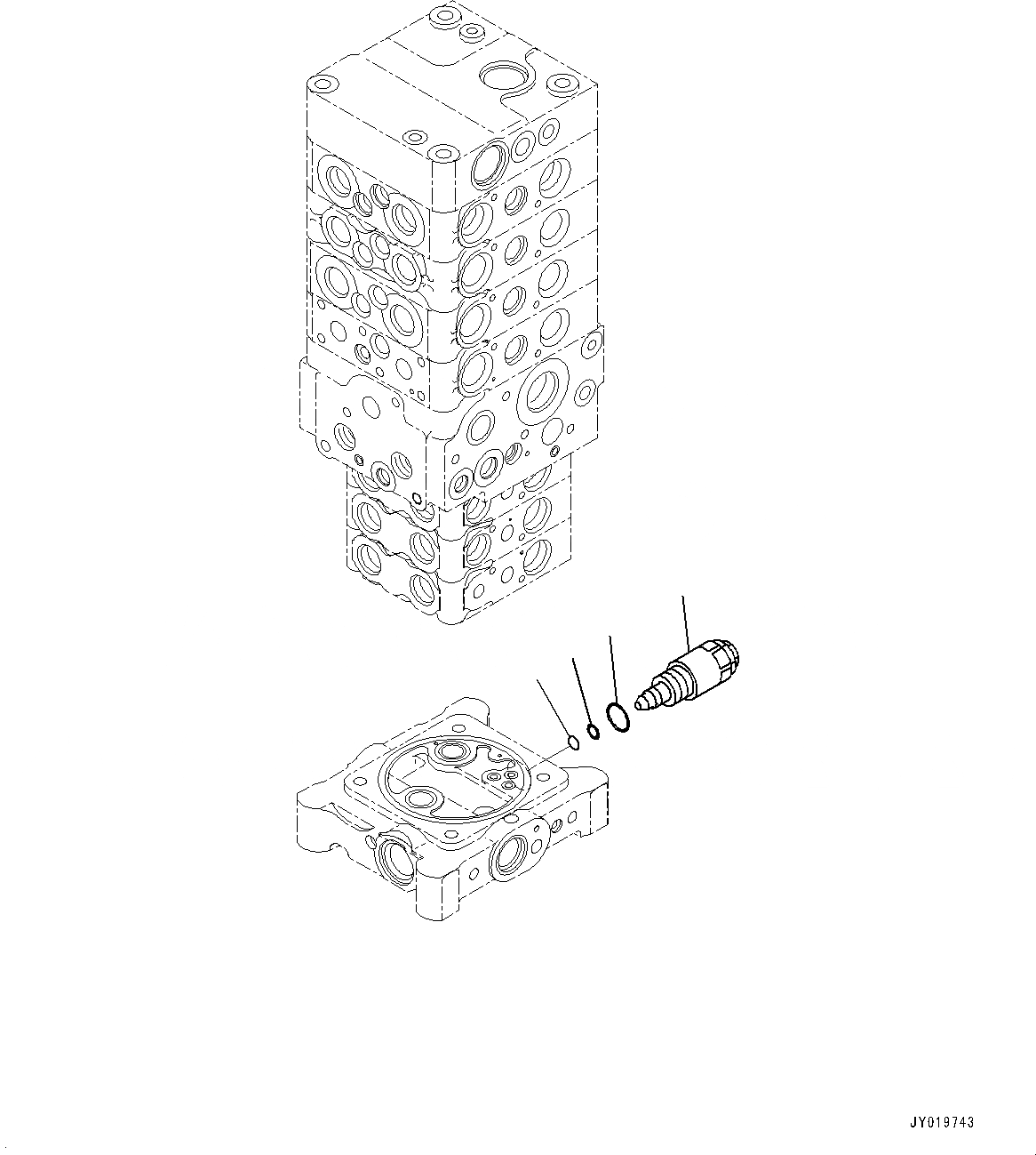 Схема запчастей Komatsu PC110-8M0 - УПРАВЛЯЮЩ. КЛАПАН (С -СЕРВИСНЫЙ КЛАПАН) (7-СЕКЦИОНН.) (7/7) H [ГИДРАВЛИКА]