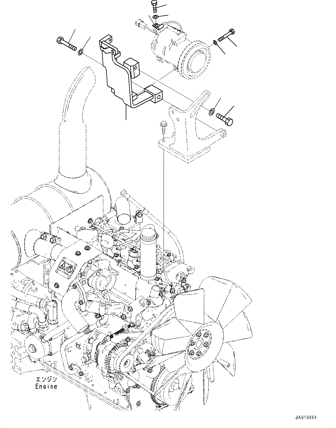 Схема запчастей Komatsu PC110-8M0 - КОНДИЦ. ВОЗДУХА (КРЕПЛЕНИЕ КОНДИЦИОНЕРА) K [КАБИНА ОПЕРАТОРА И СИСТЕМА УПРАВЛЕНИЯ]