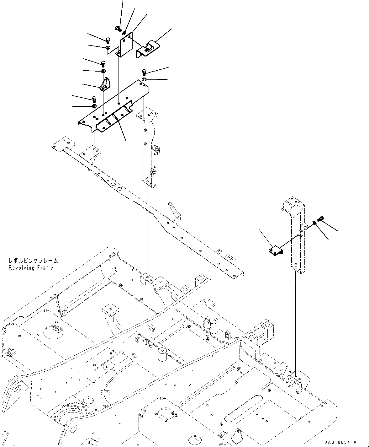 Схема запчастей Komatsu PC110-8M0 - КАБИНА РАМА (КОРПУС) M [ЧАСТИ КОРПУСАS И КРЫШКИ]