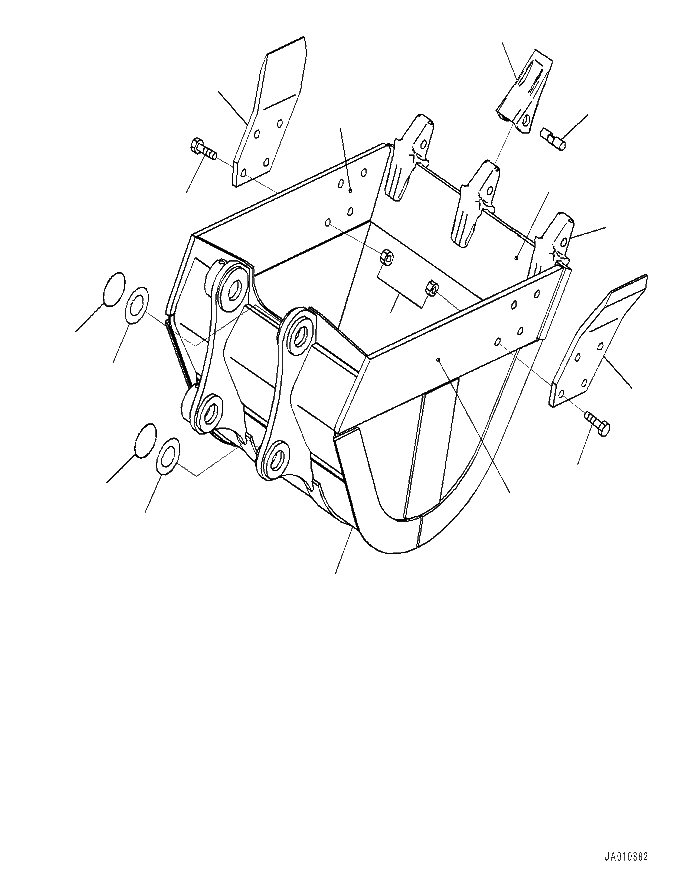 Схема запчастей Komatsu PC110-8M0 - КОВШ (.8 M, 7 MM ШИР., УДЛИНН. TOOTH, OPT) T [РАБОЧЕЕ ОБОРУДОВАНИЕ]