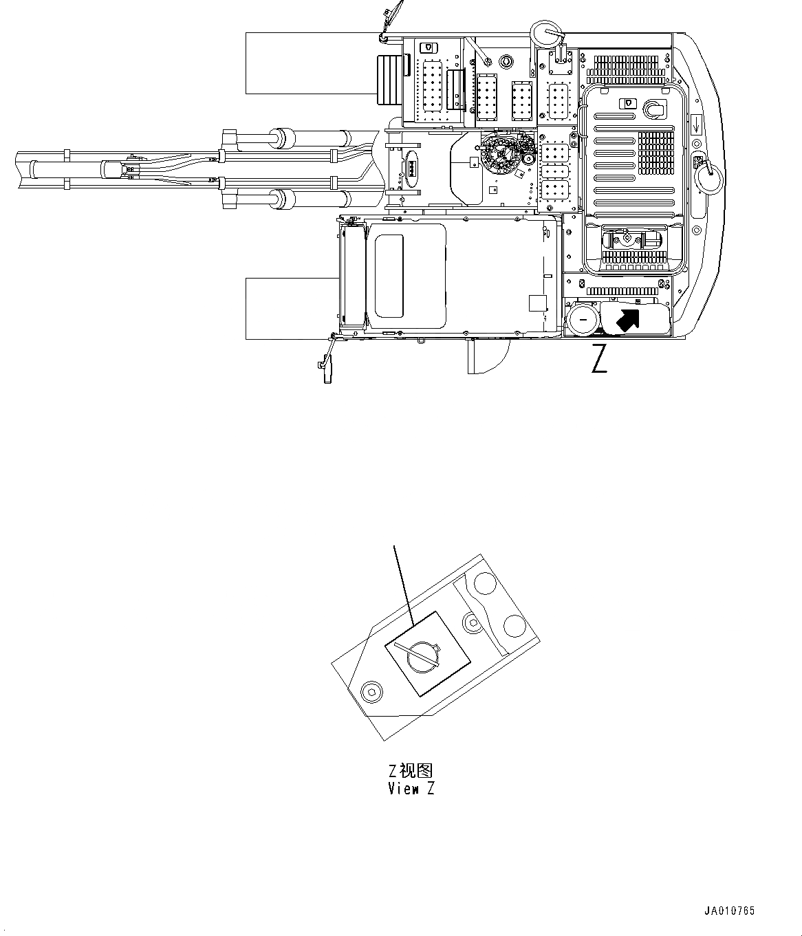 Схема запчастей Komatsu PC110-8M0 - АККУМУЛЯТОР U [МАРКИРОВКА]