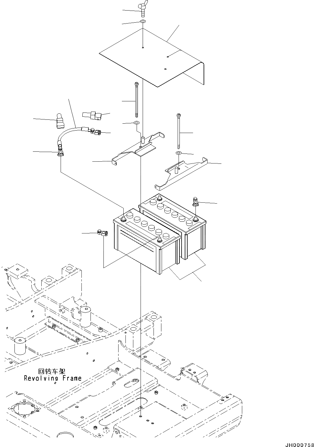 Схема запчастей Komatsu PC130-8M0 - АККУМУЛЯТОР (ВЫСОК. ЕМК.) E [ЭЛЕКТРИКА]