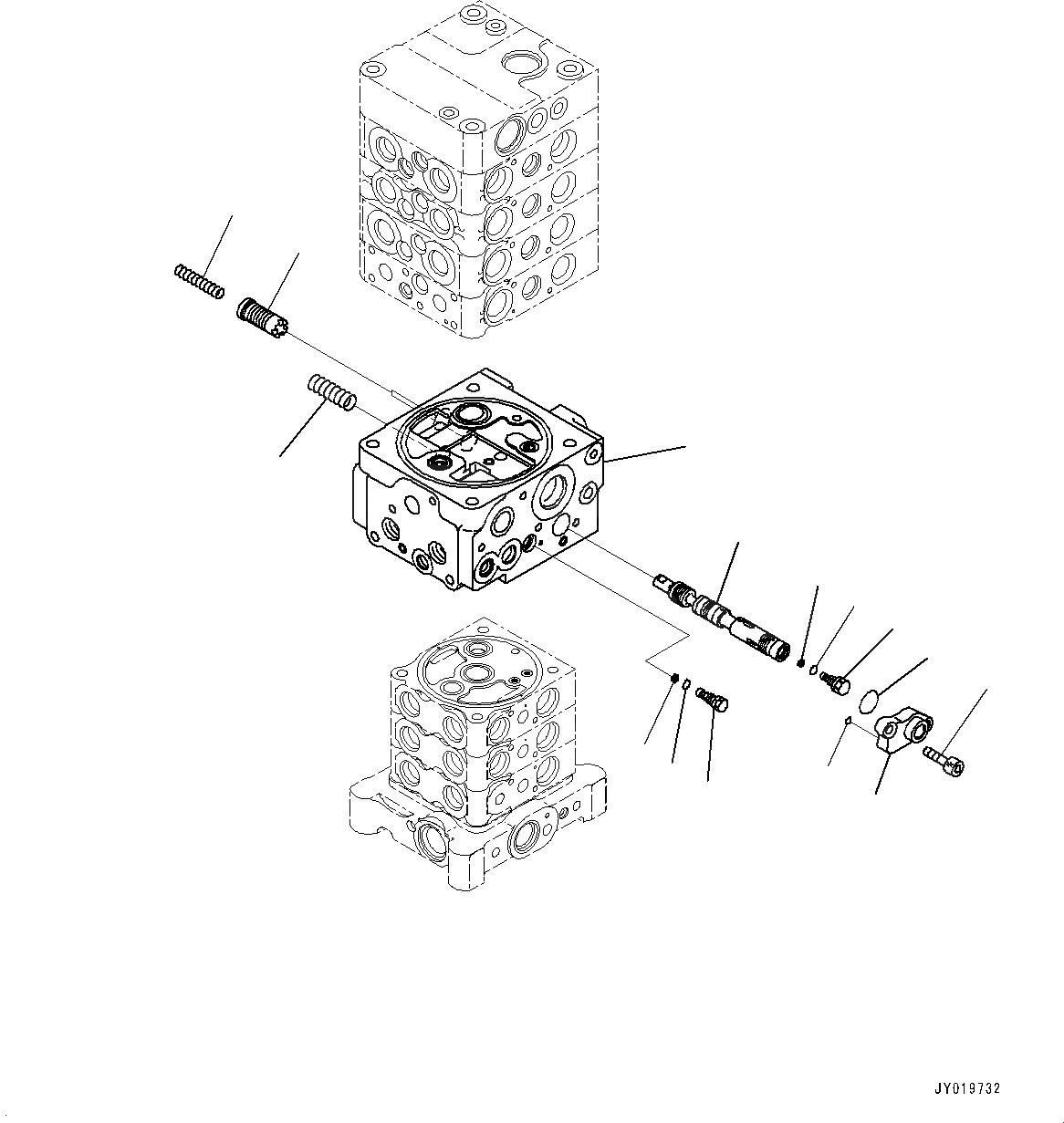 Схема запчастей Komatsu PC130-8M0 - УПРАВЛЯЮЩ. КЛАПАН (С -ДОПОЛН. АКТУАТОР ТРУБЫ, АККУМУЛЯТОР) (7-СЕКЦИОНН.) (/7) H [ГИДРАВЛИКА]