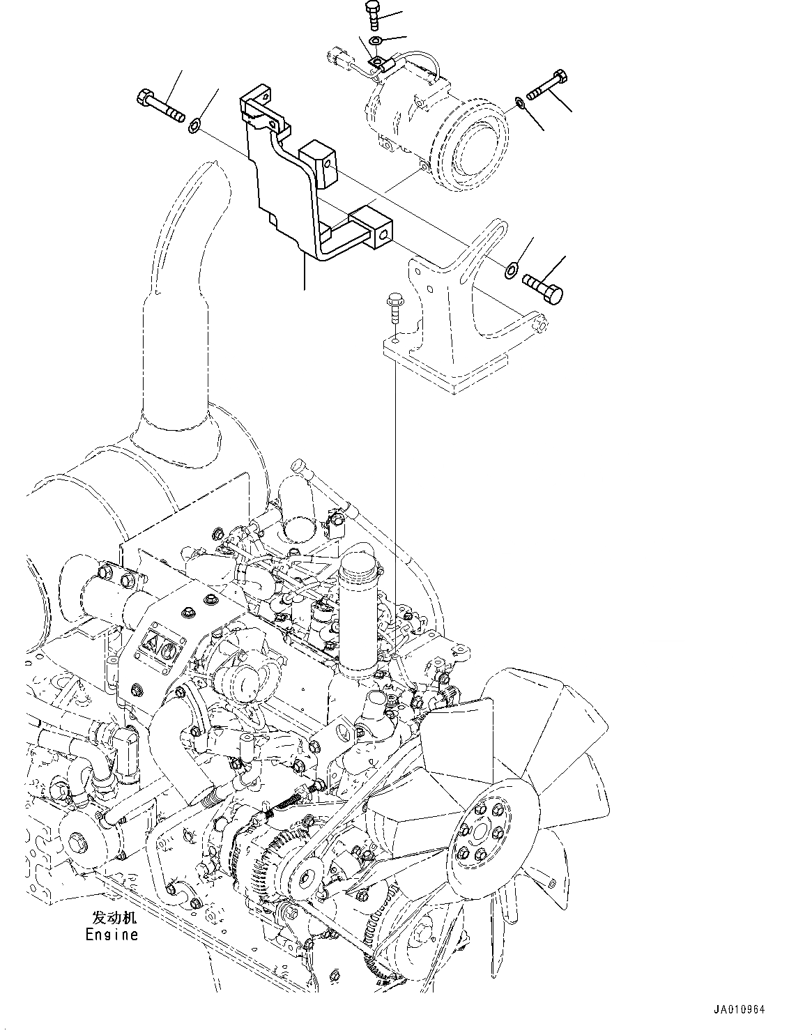 Схема запчастей Komatsu PC130-8M0 - КОНДИЦ. ВОЗДУХА (КРЕПЛЕНИЕ КОНДИЦИОНЕРА) K [КАБИНА ОПЕРАТОРА И СИСТЕМА УПРАВЛЕНИЯ]