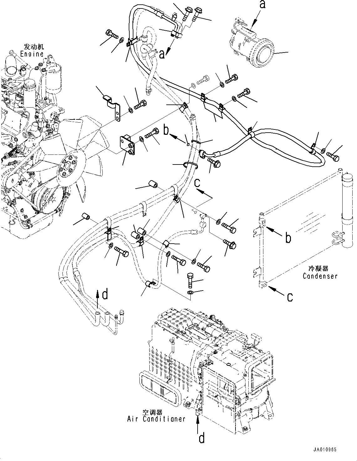 Схема запчастей Komatsu PC130-8M0 - КОНДИЦ. ВОЗДУХА (ЛИНИЯ ОХЛАЖДЕНИЯ) K [КАБИНА ОПЕРАТОРА И СИСТЕМА УПРАВЛЕНИЯ]