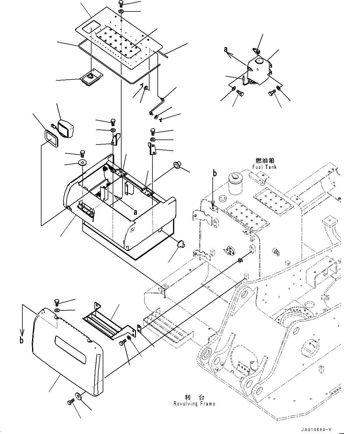 Схема запчастей Komatsu PC130-8M0 -  КОРПУС M [ЧАСТИ КОРПУСАS И КРЫШКИ]