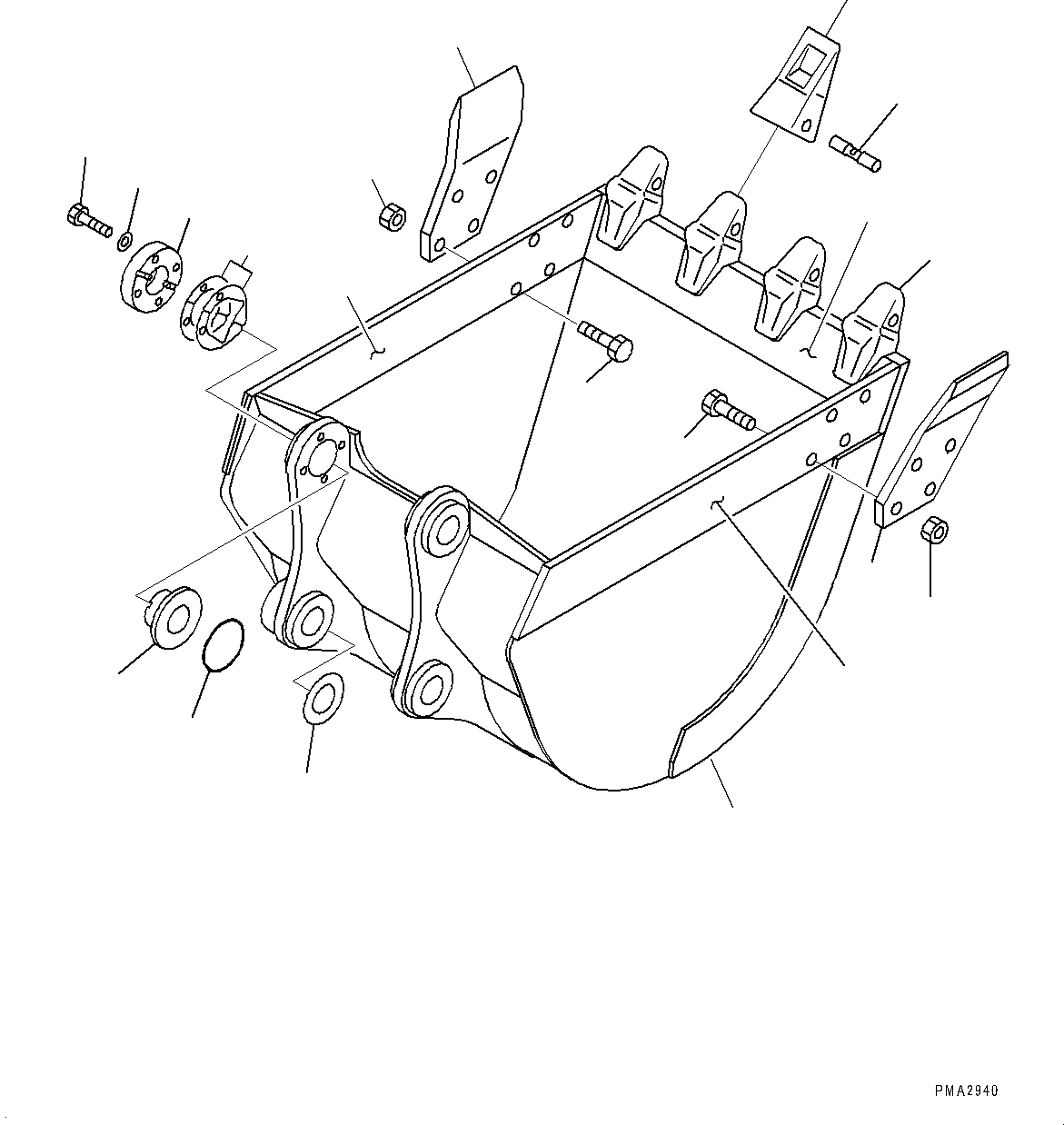 Схема запчастей Komatsu PC130-8M0 - КОВШ (. MЈ¬7 MM ШИР., ГОРИЗОНТАЛЬН. ПАЛЕЦ) T [РАБОЧЕЕ ОБОРУДОВАНИЕ]