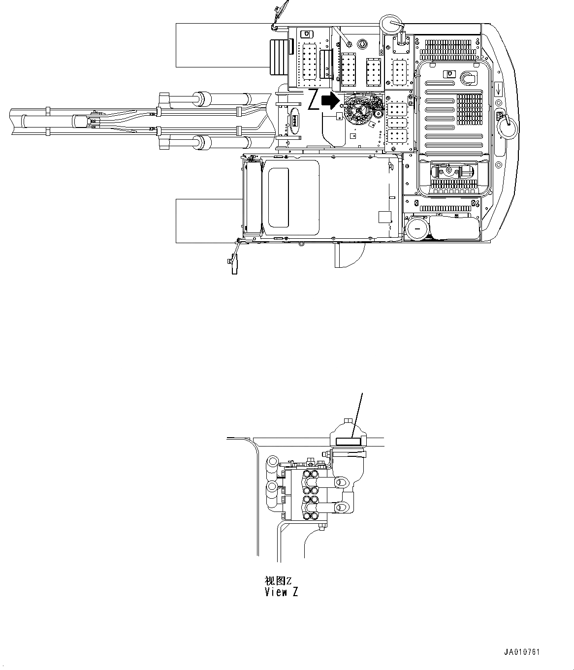 Схема запчастей Komatsu PC130-8M0 - ПРЕДУПРЕЖДАЮЩ. МАРКИРОВКАS, АККУМУЛЯТОР U [МАРКИРОВКА]