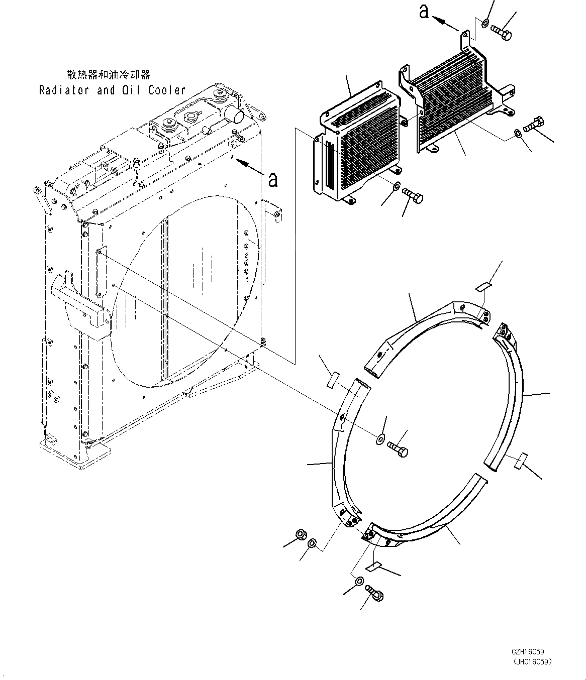 Схема запчастей Komatsu PC450-8 - СИСТЕМА ОХЛАЖДЕНИЯ (КОЖУХ) C [СИСТЕМА ОХЛАЖДЕНИЯ]