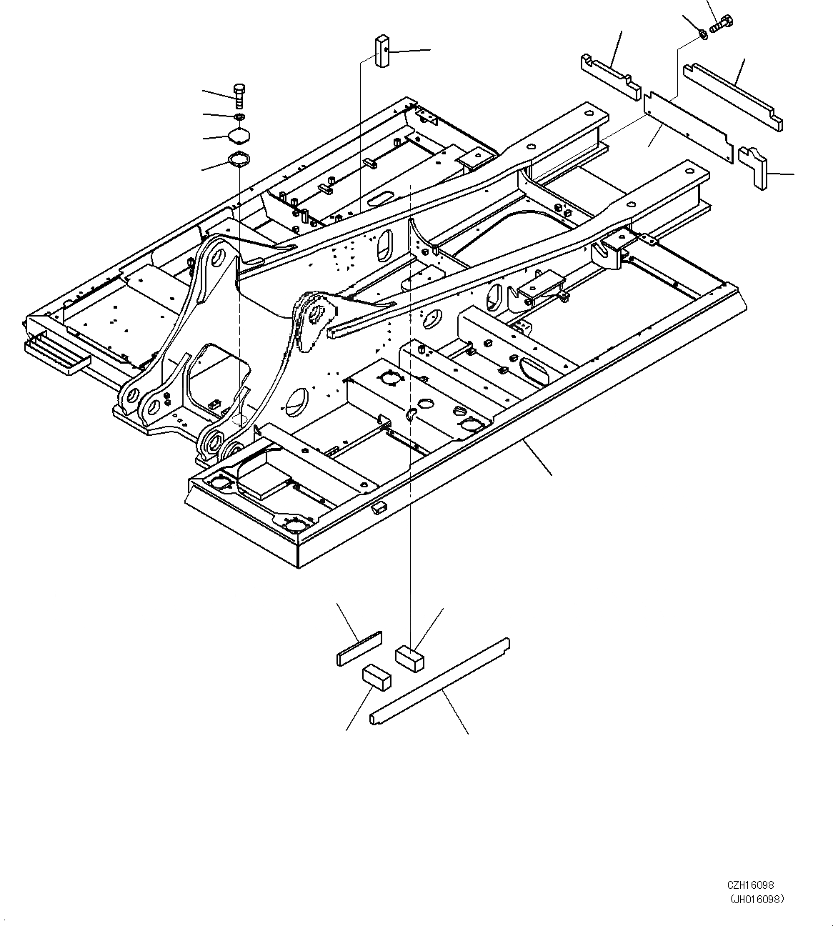 Схема запчастей Komatsu PC450-8 - ОСНОВНАЯ РАМА (РАМА И COVER) J [РАМА И ITS КОМПОНЕНТЫ]